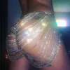 Faldas sexis de verano con cadena de Metal y diamantes de imitación para mujer, minifalda transparente con lentejuelas y purpurina para discoteca, Faldas nuevas 2020 HL1