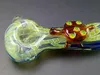 Partihandel Färgad Mini Glass Pyrex Spoon Rökning Rör Handgjorda Rör 4 '' Tobacco Tillbehör för torr ört