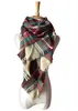 Kobiety Szaliki Plaid Siatka Tassel Wrap Przytulna Inversite Check Szal Zima Pashmina CashMere Neckerchief Kaszmir Kaszmirowy Kołyska Szalik C6855