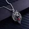 Colar de cabeça de lobo para homens e mulheres pingente Erkek Kolye Biker Cool Jóias Animal Charm Atacado Vintage Punk Presente Freeshipping