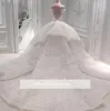 Vestido De Noiva Ballkleid Designer Brautkleider aus der Schulter Kathedrale Zug Spitze Applikationen Brautkleid für Kirche nach Maß