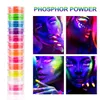 Neon Party Oogschaduw Poeder 12 Kleuren in 1 Set Luminous Eyeshadow Nail Glitter Poeder Pigment Fluorescerend Poeder Manicure Nail Art