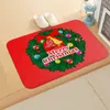 Christmas Non-slip Pad Merry Christmas Santa Hallway Entrance Door Mat Christmas Xmas Bathroom Elk Snowman Printed Rugs