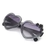 Kids Heart Shaped Sunglasses Fashion Anti-UV Eyewear Children's Girls Flower Sunblock Glasses Bling shinne clear frame gift