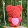 Hot Sale 40cm Bear of Roses Artificial Flowers Home Wedding Festival DIY Cheap Wedding Decoration Gift Box Wreath Crafts