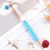 DIY Empty Barrel Ball Pen Diamond on Top Ballpoint Pen Clover Pendant Smart Gift Back to School Christmas Crafts WJ097