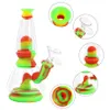 new 7 2 water pipe dab rig glass rig silicone bong portable hookah unbreakable silicone and glass style via dhl