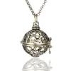 Ny diffusor Essential Oil Cage Pendant Halsband med bomullsboll svart lava Rock Stone Hollow Lockets kedjor för kvinnliga modesmycken