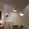 Nordisk personlighet diy spindel hänge ljus vit eller svart trumskugga modern hängande lampa justerbar hängande trumma ljus fixtur