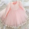 Bébé fille 1 an robe d'anniversaire vêtements à manches longues dentelle princesse robe de baptême infantile robes de fête pour les filles Tutu vestidos