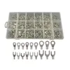 420pcs 18 Sizes Non-Insulated Ring Spade Fork Terminals Connector Assortment Kit