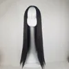 Woman long straight hair before lace wig black lifelike in the wigs women chemical fiber hair head set wholesale