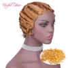 Ombre Colored Human Wigs Black Women Honey Blonde Highlighted Black Marley Wigs Short Body Wave Remy Preplucked Ombre Brown Short Wig