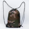 Stor kamouflage dragkastpåsar 210D Vattentät förpackning dragskon ryggsäck Camo Gym Bag School Sport Outdoor Shoe Bag4657068