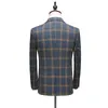 2020 schöne Plaid Männer Hochzeit Smoking Slim Fit One Button Prom Anzüge Mann Party Blazer Anzug (Jacke + weste + Hosen)