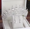 Designer smycken bröllopsfest tillbehör brudhuvudstycken kronhalsband örhänge set diamant glänsande pannband födelsedagshow pho271k