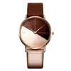 Shengke Women's Watchesファッションレザーリストウォッチビンテージレディースウォッチ不規則な時計Mujer bayan kol saati montre feminin3114