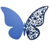 Partihandel Creative Paper Butterfly Laser Cut papper för bröllopsdekoration 12st / set 3D Butterfly Decoration Wall Stickers