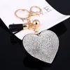 Heart Keychain Leather Tassel Key Holder Fashion Metal Crystal Rhinestone Key Chain Keyring Charm Bag Auto Pendant Gift Wholesale Price