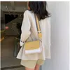 Bolso cruzado de cuero de Color contrastante para mujer 2020, bolso de viaje, bandolera de hombro Simple, bolso pequeño con correa ancha para mujer 291q