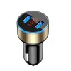 LED Display Dual USB Car Charger 5V 2.1A Universal Mobile Phone Car-Charger for Samsung S8 S9 Huawei Tablet Free Shipping