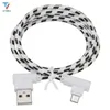 500 stks / partij 2side 90Degree elleboog rooster gevlochten gegevens kabel Micro 5pin USB / Type-C USB C kabel Date Sync Charger Cable voor SumSung HTC