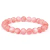 Modna Kamień Naturalny Pink Angenite Bransoletka 8 mm Sunstone Bade Energy Energy Joga Bransoletka biżuteria dla kobiet ręcznie robione prezenty