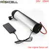 Rechargeable Kettle Li-ion Battery 24V 25Ah Electric Bicycle Bottle Battery with BMS+charger For Sanyo cell