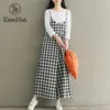 Easehut Plus Size 3XL Pani Kobiety Sprawdzaj Plaid 2019 Kombinezony Kombinezony Vintage Strappy Casual Luźne Spodnie Haremowe Długie Spodnie Y19060501