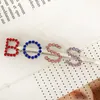 Multistyle Colorful Rhinestone Letter Hair Clip Women Bling Bling Rhinestone Letter Barrettes Fashion Hair Accessories grossistpris