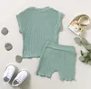 Kids Clothes Baby Solid Cotton Article Pit Clothing Sets Summer Sleeveless Top Shorts Suits Infant Cotton Breathable T Shirt Pants B881