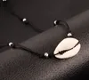 جديد البوهيمي مجوهرات بسيطة حبل أسود سلسلة نسج لون الفضة الخرز شل عظم الترقوة قلادة المختنق للمرأة اكسسوارات بيتش