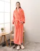 Man and Woman Flannel plus size bath robe Winter long bathrobe dressing gown womens robes sleepwear female sexy pajamas cotton