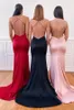 Tanie Seksowne Seksowne Syrenki Druhna Suknie Halter Neck Criss Cross Formalna Sukienka Maid of Honor Suknie Ślubna Guest Dress Vestidos