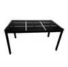 Fashion Free shipping Wholesales Rectangle Tempered Glass Dining Table with Nine Block Box Pattern Black