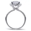 Centrum 25 karat F okrągłe okrągłe cięcie moissanite Zestaw Pierścionek Weddały Zestaw Diamentowe Akcje Diamentowe Solidne 14K Women 2 sztuki Y1906124037442