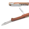 Edelstahl Handheld Deluxe Flaschenöffner Holzgriff Weinöffner Korkenzieher Doppelscharnern Kellner Weinflaschenöffner DH04279058313