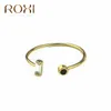 925 Sterling Silver Ring Opening Golden Luxury Austria Crystal Rings for Women Gift Adjustable Rounds CZ Open Midi Toe Ring