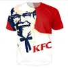 Mais recente Moda Masculina/Mulher KFC Coronel sanders Summer Style Tees 3D Print Casual T-Shirt Tops Plus Size BB080