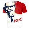 En yeni moda erkek kfc albay sanders yaz tarzı tees 3d baskı gündelik tshirt üstleri artı bb0806671698