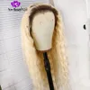 Wigs New pink /Red /black Curly Wig With Baby Hair Ombre simulation Human Hair Wig Honey Blonde synthetic Lace Front Wigs For Black Wom