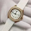 Trendy fashion ladies watch imported quartz 35mm elegant quartz rose gold diamond rubber female watch waterproof diving watch3510100