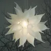 Lampor europeiska LED-kristallkronor Ljus suspension frostat vit hänge lampa italiensk handblåst glas ljuskrona belysning