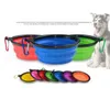 Składany Pet Feeding Bowl Travel Dog Cat Składany Pop Up Compact Travel Silikonowe podajnik naczynia Pojemnik na żywność Kontener spożywczy 100 sztuk OOA6206