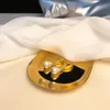 Серьги-шпильки Handmade Zircon жемчужные украшения 18K позолоченные латунь для женщин асимметричная серьга CH1