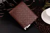 DHL50pcs Men Wallet PU Press Printing Short Card Holder Business Square Clutch purse