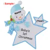 Maxora Personalized Baby First Christmas Olments Blue Boy Pink Girl Star كـ Craft Craft For Natal Baby Gifts249V