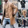 Män Trench Coats Långärmad Vinterparkas Solid Ytterkläder British Style Fashion Men Classic Jacket Windbreaker