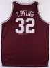 Massachusetts Umass College # 32 Julius Dr. Jerving Retro Classic Basketball Jersey Mens сшитый пользовательский номер и название