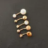 Anillos de Ombligo de acero inoxidable para mujer, Piercings para Ombligo, 14G, tornillo de oro rosa, barra para el Ombligo, joyería Sexy para el cuerpo